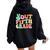 Peace Sign Out Fifth Grade Last Day School 5Th Graduation Women Oversized Hoodie Back Print Black