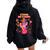 Pink Mexican Cactus With Guitar Dance In Cinco Mayo Party Women Oversized Hoodie Back Print Black
