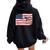 Pole Vault Track And Field Vaulting Girl Gymnast Usa Flag Women Oversized Hoodie Back Print Black