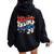 President Trump 24 2024 Groovy Retro Women Oversized Hoodie Back Print Black