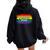 Proud Pup Pride Parade Human Pup Play Colorful Rainbow Dog Women Oversized Hoodie Back Print Black