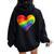 Rainbow Heart Lgbtq Flag Gay Pride Parade Love Is Love Wins Women Oversized Hoodie Back Print Black