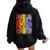 Rainbow Wildflowers Field Flowers Lgbtq Month Pride Month Women Oversized Hoodie Back Print Black