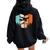 Retro Airplane Landscape Pilot Aviation Women Women Oversized Hoodie Back Print Black