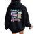 Retro Groovy Coffee Fueled By Iced Coffee And Anxiety Women Oversized Hoodie Back Print Black