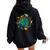 Retro Groovy Save Bees Rescue Animals Recycle Fun Earth Day Women Oversized Hoodie Back Print Black