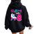 Rollin' Into 8 Roller Skating Rink 8Th Birthday Party Girls Women Oversized Hoodie Back Print Black