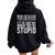 Sarcastic Saying Humor Sarcasm Sarcastic Women Oversized Hoodie Back Print Black