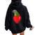 Senegal African Parrot Heart Pocket Women Oversized Hoodie Back Print Black