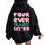 Sister 4Th Birthday Four Ever Sweet Donut Fourth Bday Women Oversized Hoodie Back Print Black