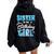 Sister Of The Birthday Girl Family Snowflakes Winter Party Women Oversized Hoodie Back Print Black