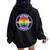 Sitges Spain Beach Retro Sailing Holiday Surfer Lgbt Souvenir Women Oversized Hoodie Back Print Black