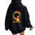 Solar Eclipse 2024 Duck Wearing Solar Eclipse Glasses Women Oversized Hoodie Back Print Black