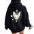 Sphynx Cat Moon Phase Gothic Women Oversized Hoodie Back Print Black