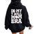 In My T Ball Mom Era Groovy Ball Mom Mother's Day Women Oversized Hoodie Back Print Black