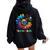 Taurus Souls Zodiac Tie Dye Sunflower Peace Sign Groovy Women Oversized Hoodie Back Print Black