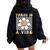 Three Is A Vibe Cute Groovy 3Rd Birthday Party Daisy Flower Women Oversized Hoodie Back Print Black