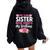 My Twin Sister Never Forgets My Birthday Sibling Women Oversized Hoodie Back Print Black