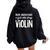 Never Underestimate A Girl Who Plays Violin Player Women Oversized Hoodie Back Print Black