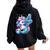 Unicorn Mermaid 4Th Birthday 4 Year Old Party Girls Outfit Women Oversized Hoodie Back Print Black