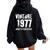 Vintage 1977 Birthday Retro Style Women Oversized Hoodie Back Print Black
