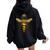 Vintage Queen Bee Earth Day Nature Love Save The Bees Women Oversized Hoodie Back Print Black