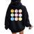 Volleyball Vibes Smile Face Hippie Volleyball Girls Women Oversized Hoodie Back Print Black