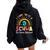 I Want To Be A Schwa It Never Stressed Teacher Rainbow Women Oversized Hoodie Back Print Black