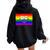 Washington Dc Gay Pride Rainbow Flag Lgbt Women Oversized Hoodie Back Print Black