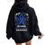 I Wear Blue For National Foster Care Awareness Month Women Oversized Hoodie Back Print Black