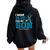 I Wear Blue For My Son Autism Awareness Month Mom Dad Women Oversized Hoodie Back Print Black
