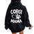 Welsh Corgi Mama Lover Dog Breeder Mom Pet Women Oversized Hoodie Back Print Black