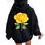 Yellow Rose Flower Hot Topic Women Oversized Hoodie Back Print Black
