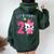 2Nd Birthday Girl Cat Kitten Let's Pawty I'm 2 Year Old Women Oversized Hoodie Back Print Forest
