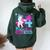 4 Years Old Flossing Unicorn 4Th Birthday Girl Party Women Oversized Hoodie Back Print Forest