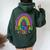 6 Year Old 6Th Birthday Girl Rainbow Women Oversized Hoodie Back Print Forest