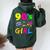 90'S Girl Birthday Party Costume Retro Vintage Women Women Oversized Hoodie Back Print Forest