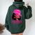 African American Afro Queen Sassy Black Woman Unbothered Women Oversized Hoodie Back Print Forest