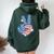 American Flag Peace Sign Hand 4Th Of July Women Women Oversized Hoodie Back Print Forest