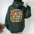 Auntie Of The Birthday Girl Groovy Themed Family Matching Women Oversized Hoodie Back Print Forest