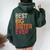 Best Big Sister Ever Sibling Vintage Distressed Big Sister Women Oversized Hoodie Back Print Forest