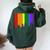 Birmingham Alabama Lgbtq Gay Pride Rainbow Skyline Women Oversized Hoodie Back Print Forest