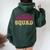 Birthday Squad Gold Pink Party Girl Women Oversized Hoodie Back Print Forest