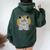 Boho Mystical Feathers Cat Moon Phases Cats Lovers Women Oversized Hoodie Back Print Forest