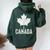 Canada Vintage Canadian Flag Leaf Maple Pride Women Women Oversized Hoodie Back Print Forest