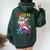 Class Of 2041 Girls Dabbing Unicorn Grow With Me Women Oversized Hoodie Back Print Forest