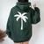 Cool Summer Vacation Beach Palm Tree Women Oversized Hoodie Back Print Forest