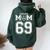 Custom Proud Football Mom Number 69 Personalized For Women Women Oversized Hoodie Back Print Forest
