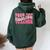Your Fav English Teacher On Front Retro Groovy Pink Women Oversized Hoodie Back Print Forest
