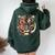 Floral Tiger Girls Flowers Tiger Face For Tigers Lover Women Oversized Hoodie Back Print Forest